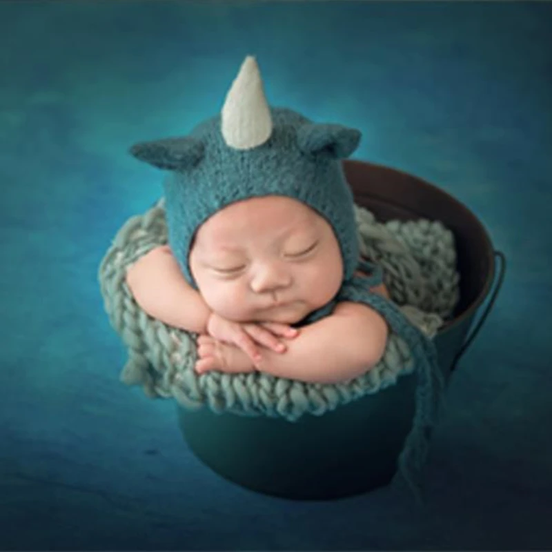 Knit mohair bonnet photo props Newborn baby bonnet Crochet mohair baby soft  hat Newborn photography props