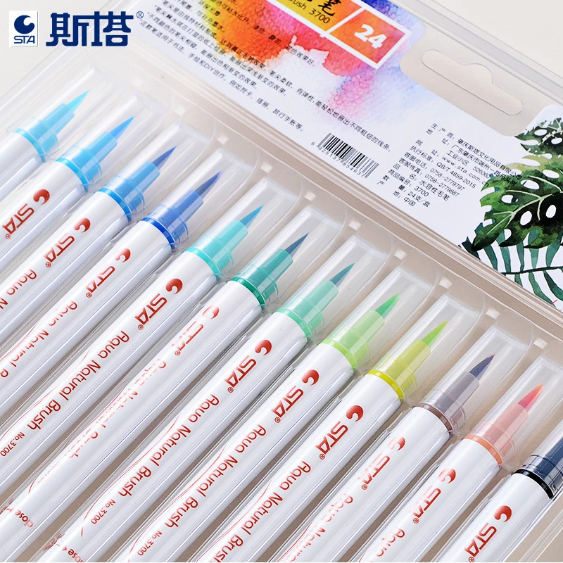 12/24 Kleuren Art Marker pen Set aquarel Sketch Markers Borstel Pen Voor Draw Manga Animatie Ontwerp Art Supplies