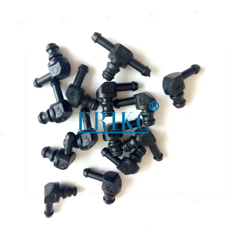 ERIKC Diesel CR Parts Fuel Injector Assy Return Oil Backflow Plastic Two-way Joint Pipe for Bosch 110 Series 10pc