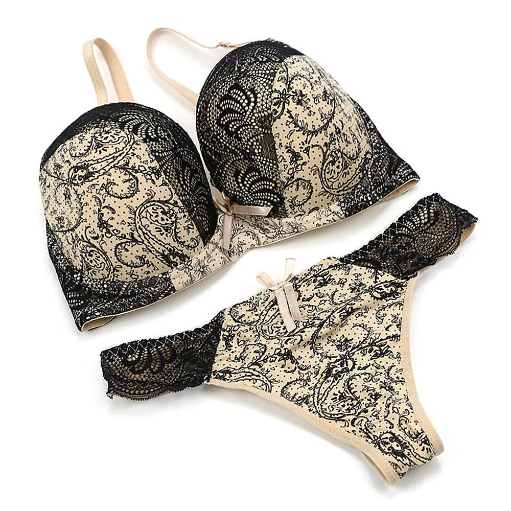 bras sets for women sexy lingerie unlined embroidery lace bralette push up underwire bra panties 34 36 38 40 42 B C D DD E