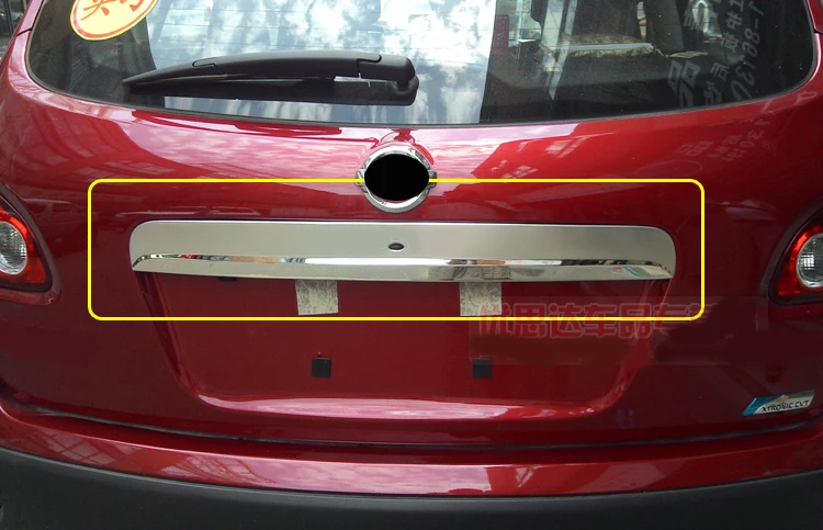 

stainless steel Rear Trunk Lid Trim Cover Fit For nissan Qashqai Dualis 2007-2009 2010 2011(With a smart hole)