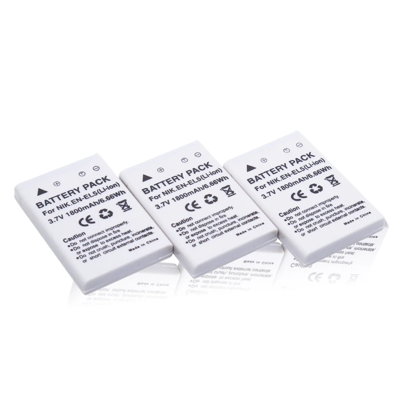 3Pcs/lot EN-EL5 EN EL5 ENEL5 Camera Battery for NIKON Coolpix P530 P520 P510 P100 P500 P5100 P5000 P6000 P90 P80 Cameras