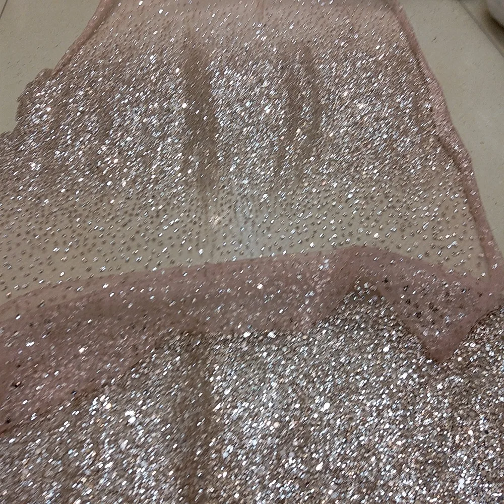 New design glued glitter sequins embroidery french net lace fabric JRB-121774 glitter lace fabric for sexy dress