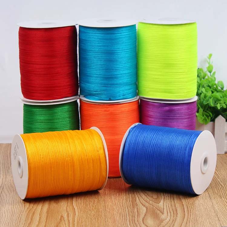 6MM  Orange Long Pretty Organza Ribbon Wedding Party Decoration Invitation Card Wrapping Scrapbooking Supplies Riband 10 meters