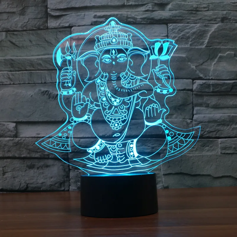 

New kind of foreign trade like God 7color 3D lamp creative touch energy saving LED illusion lamp decorative USB Christmas gift