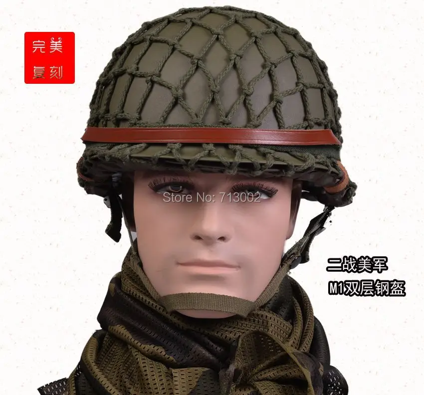 Quality WW2 USA M1 tactics Steel Helmet Military style With Camouflage Net - Reproduce