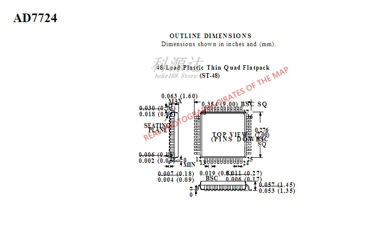 2 قطعة/الوحدة AD7724ASTZ LQFP-48 AD7724 في الأسهم