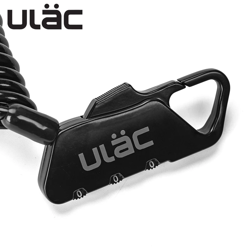 ULAC Mini Bike Locks Fold Backpack Helmet Bicycle Motobicycle Cable Lock 3 Digit Combination Anti-theft 1200mm Bike Bicycle Lock