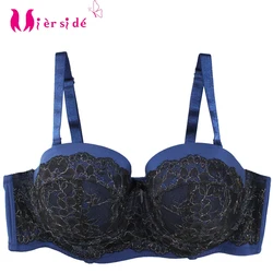 Mierside 1531 Plus size Push Up Bra Pink/Blue with Gold Lace Sexy Bralette Comfortable Women Underwear Everyday38-46B/C/D/DD/DDD