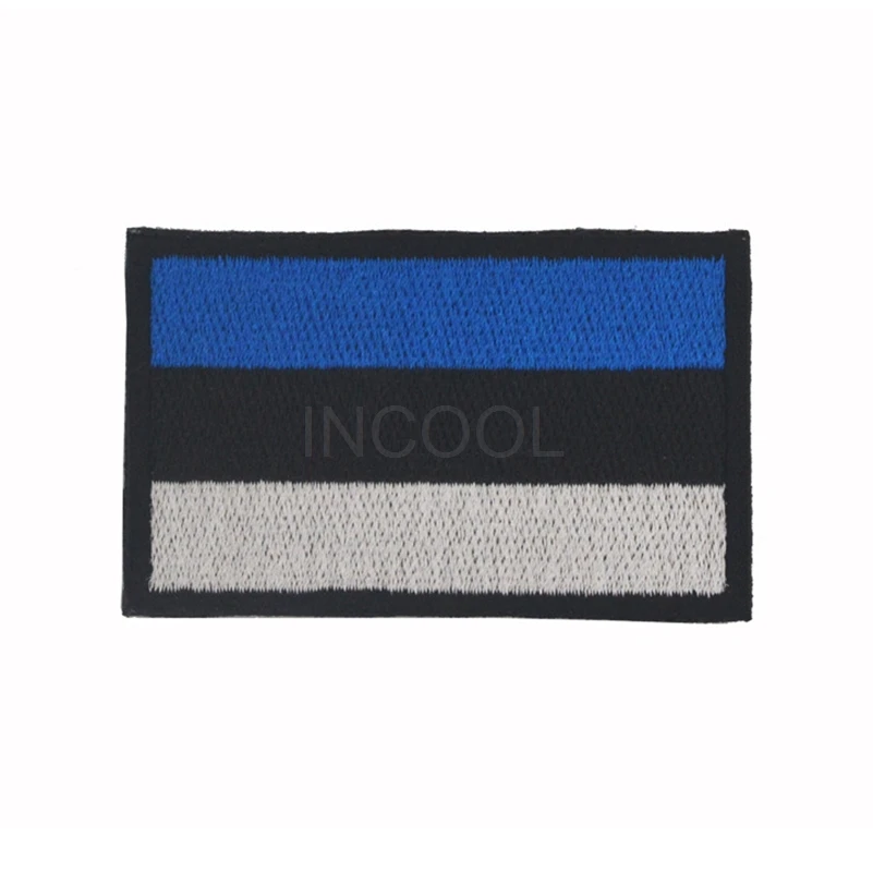 Estonia Flag Embroidery Patch Eesti Vabariik Patches PVC Rubber Fastener Embroidered Patches For Clothing Backpack