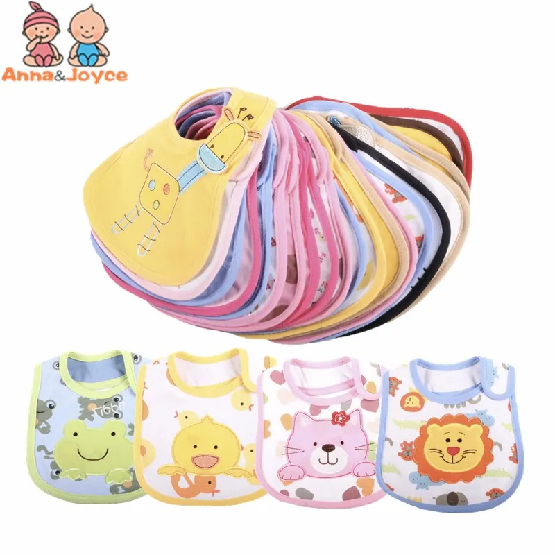 3pc Baby Girl Boy Towel Saliva Waterproof New Kids Cartoon Pattern 3 Layer Toddler Lunch Bibs Burp Cloths