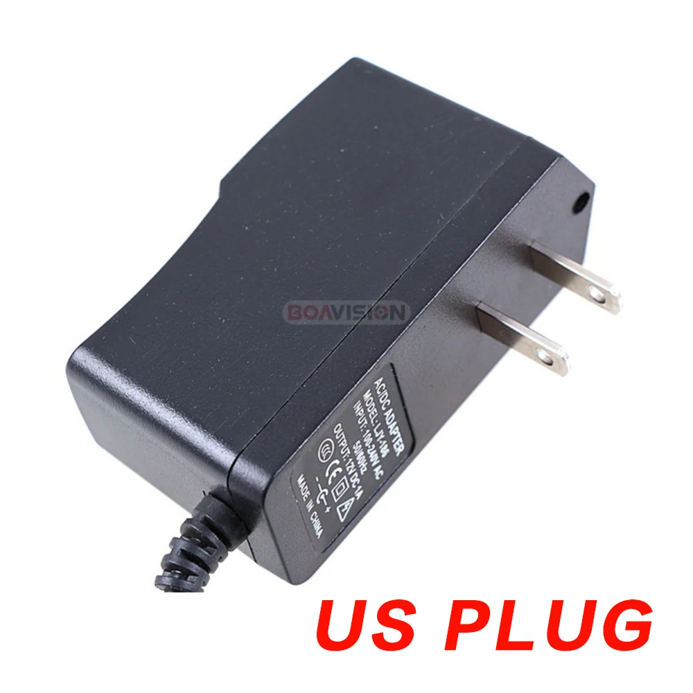 Adaptador de alimentação ac 110-240v para dc 12v 1a cctv, ue/eua/reino unido/au plug abs plástico