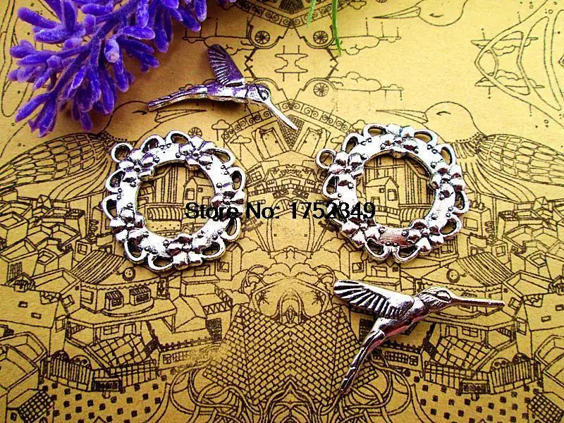 

10 sets Silver Hummingbird Toggle Clasps