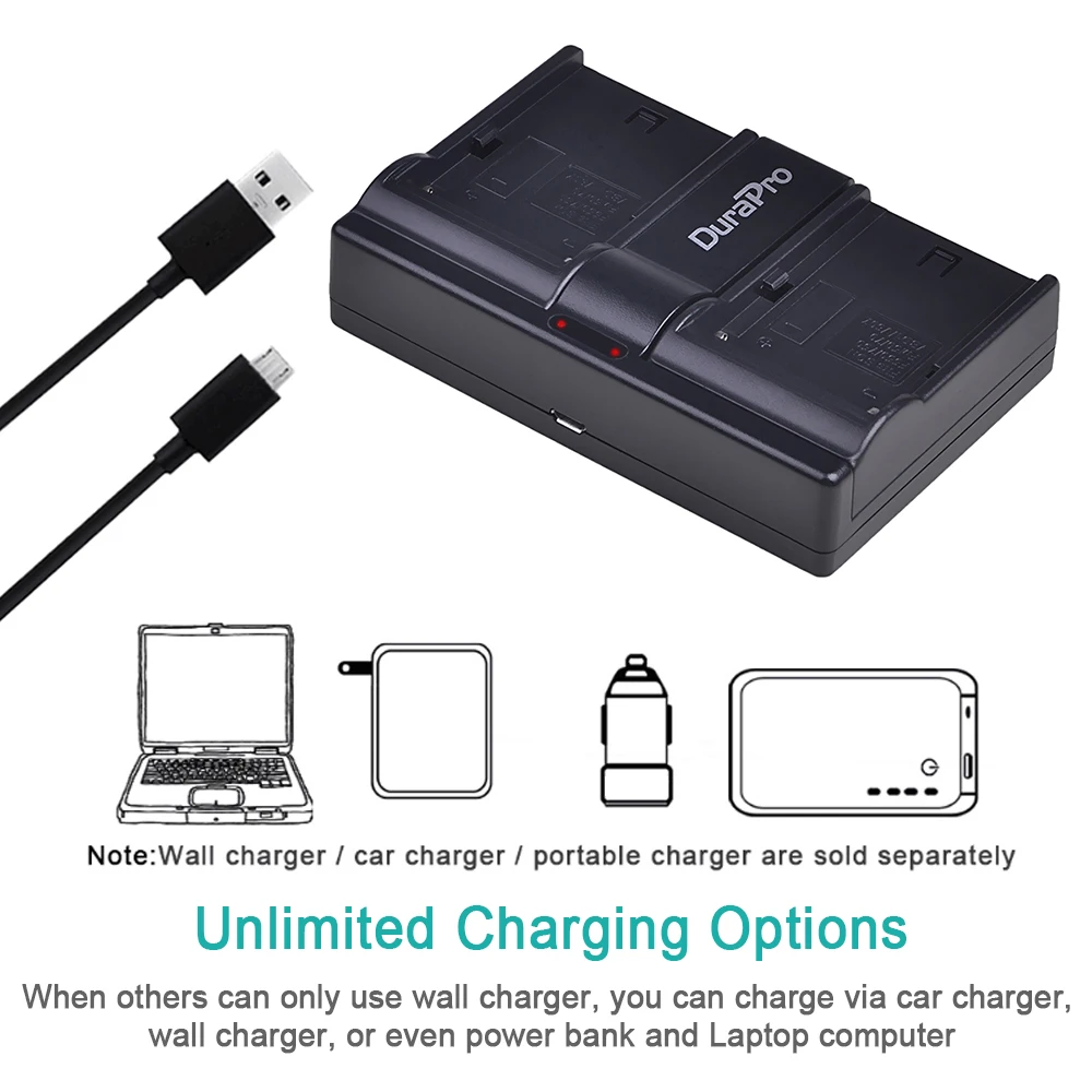 DuraPro 4 Pcs 7200 mAh NP-F960 NP F970 F960 Thay Thế Máy Ảnh Pin + USB Charger + đối với Sony NP-F550 F770 F750 f960 F970 HVR-V1J