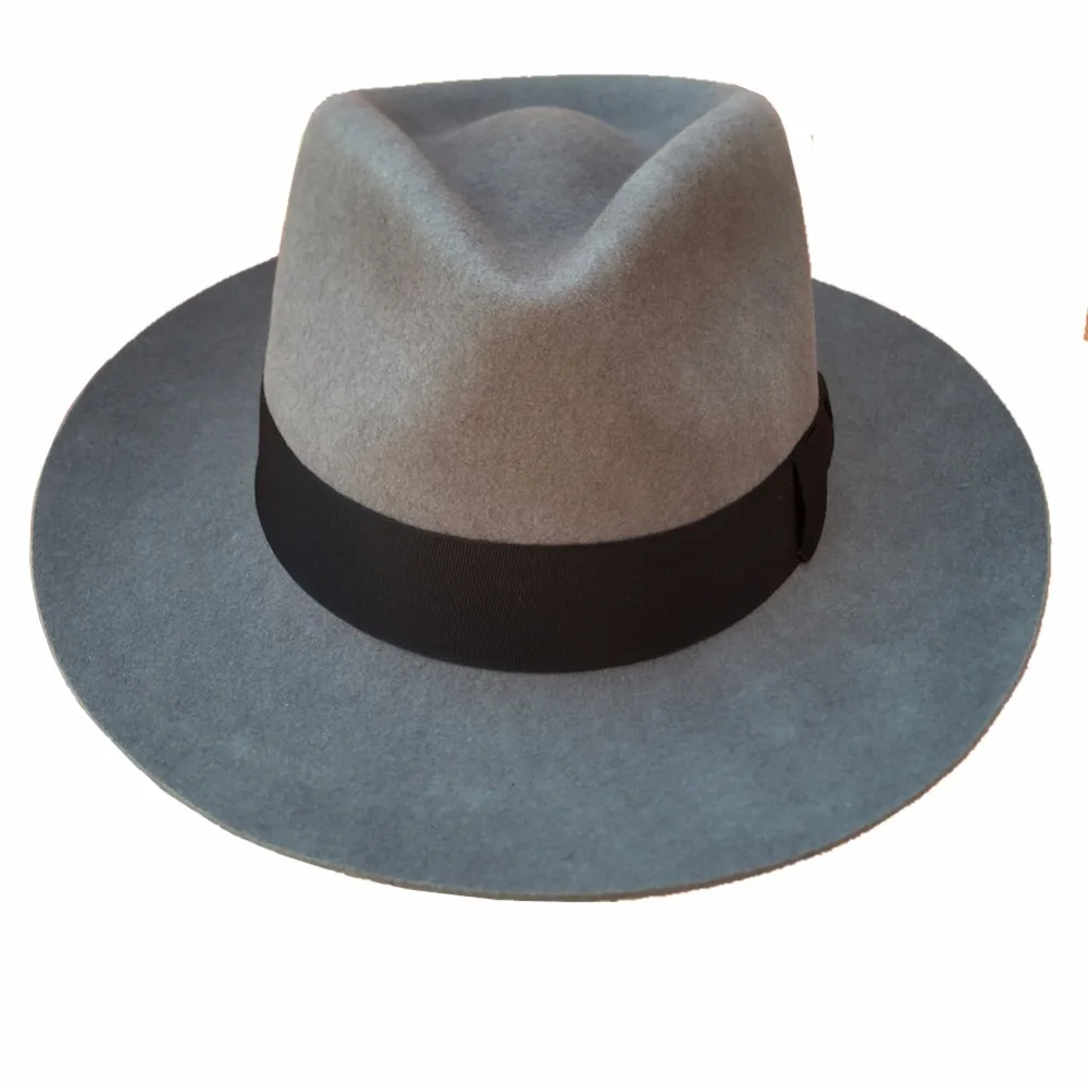 Grey Gray Fedora Gentleman Godfather Gangster Mobster Hat For Men