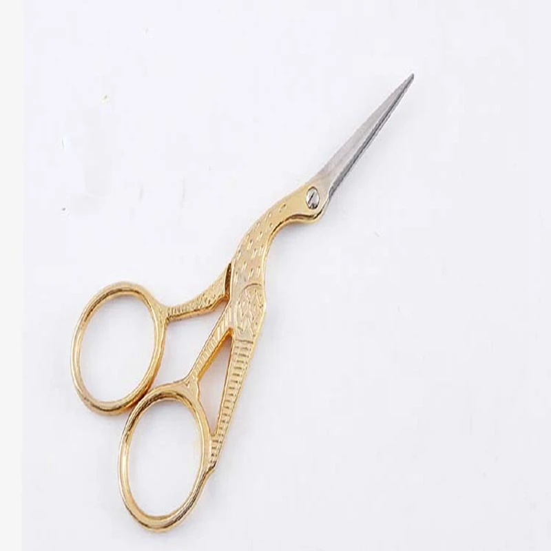 Golden/Bronze/Silver Sewing Scissors for Needlework Heron Egret Shaped Scissors Steel Vintage Tailor Fabric Scissors 9cm CP0368