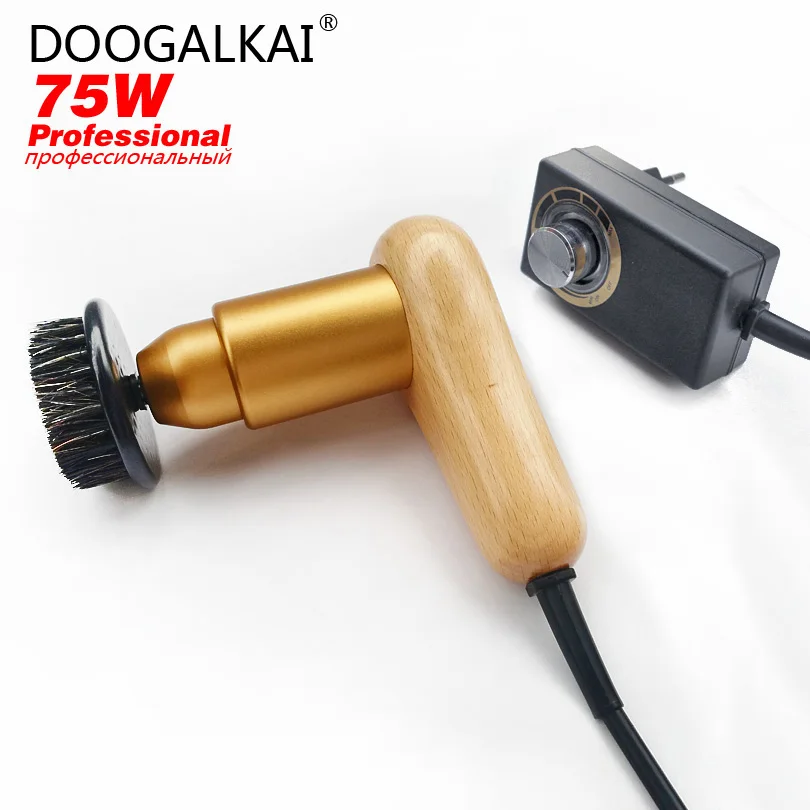 Electric Shoe Polish Pig Bristle Hair, Oil Polish Tool, Scrub Suede Fur, Wood Portable Brush, Leather Care Smooth Polishing, 75W