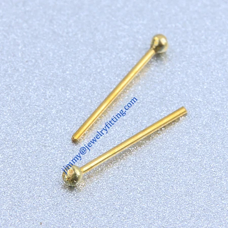 

All kinds of jewelry findings wholesale Raw brass metal Ball Pins 0.4*10mm with 1mm head