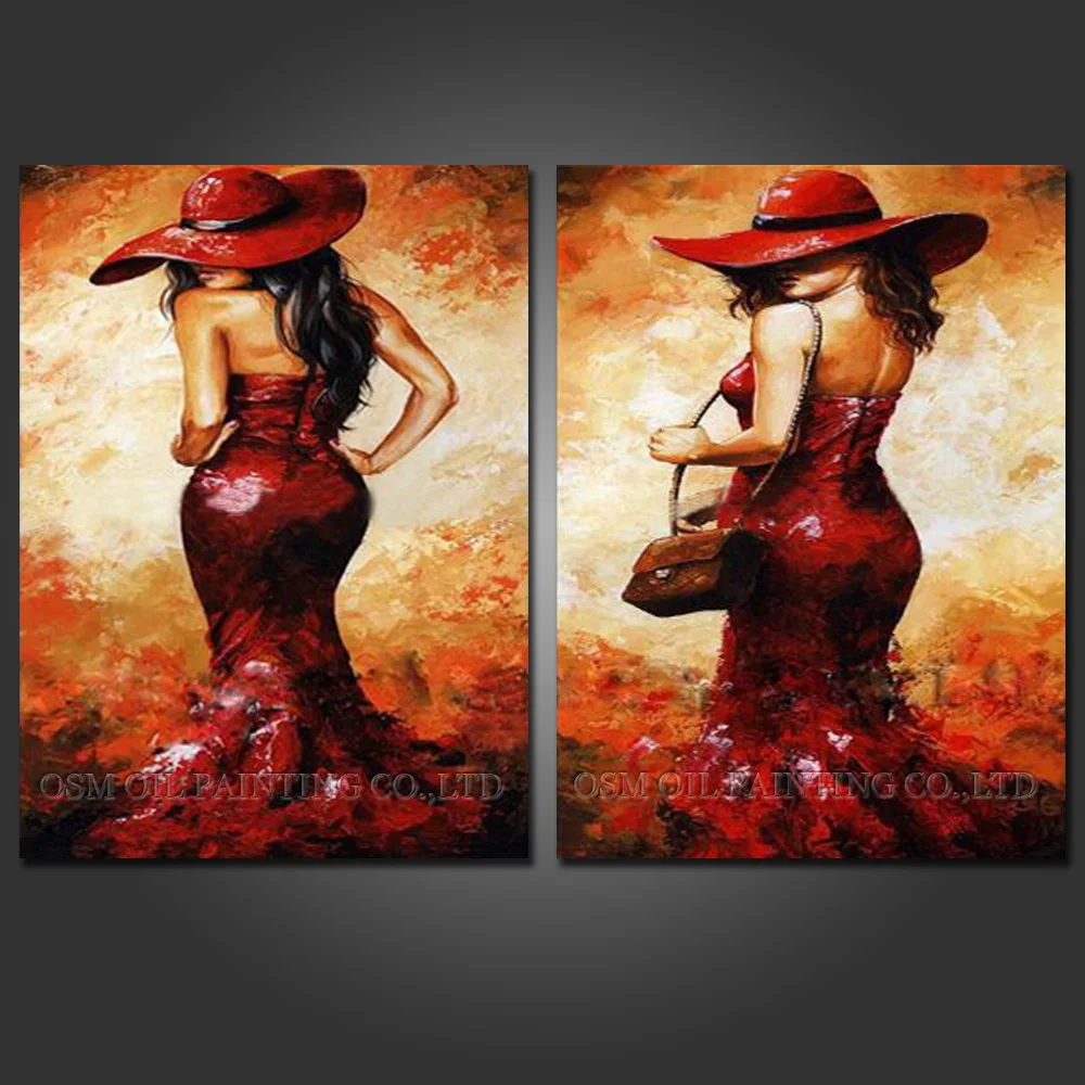 Artist Handmade Hot Body Sex Lady Oil Painting for Wall Art Picture Beautiful Lady with Dress for Wall Oil Painting Artwork