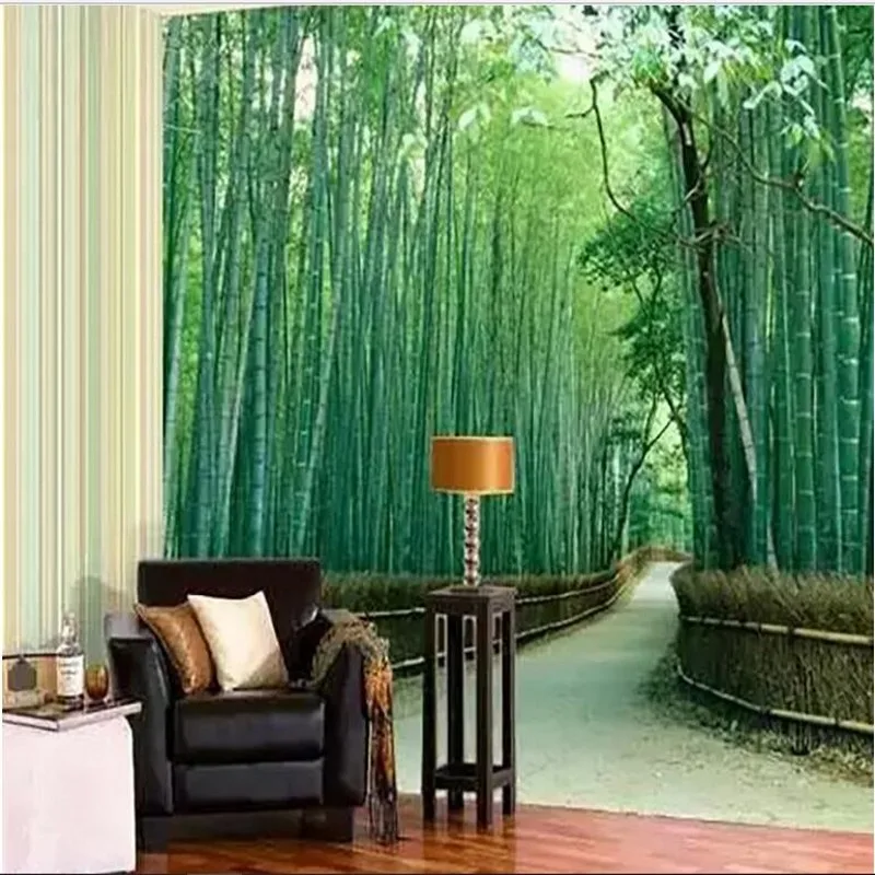 wellyu Custom large fresco high - end atmosphere fresh bamboo forest shock 3D TV backdrop  wallpaper papel de parede