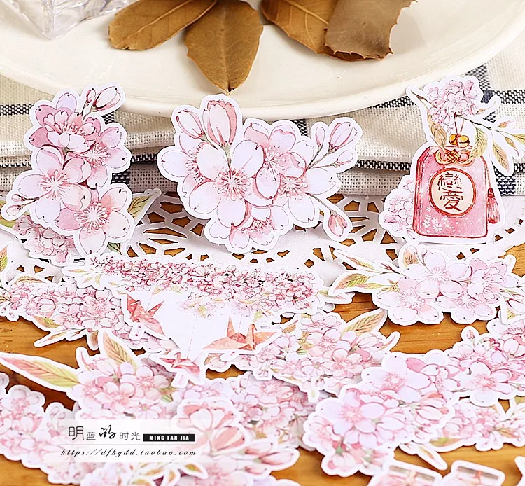 

18pcs Cute Self-made Cherry Blossom / Sakura Stickers/flower Scrapbooking Stickers /Decorative Sticker /DIY Craft Photo Al