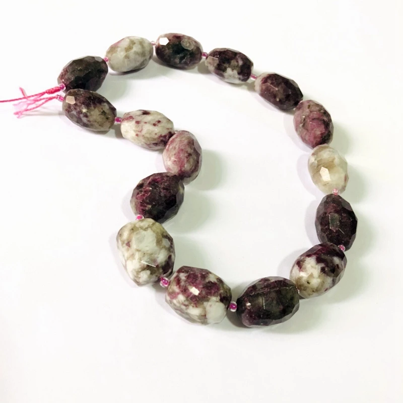 Natural Multi Tourmaline Faceted Nugget Gem stone Loose Beads 15.5