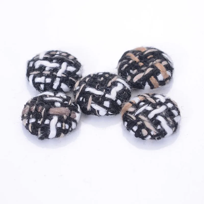 10/50/100 pcs 18mm Scot Style Gingham Fabric Covered Button With Flat Back For Diy Earring Making