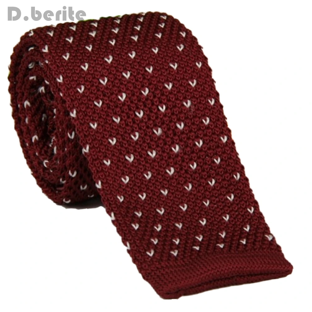 Mens Maroon Pattern Classical Knit Tie Slim Skinny Knitted Ties Groom Wedding Party Buniness Necktie ZZLD331