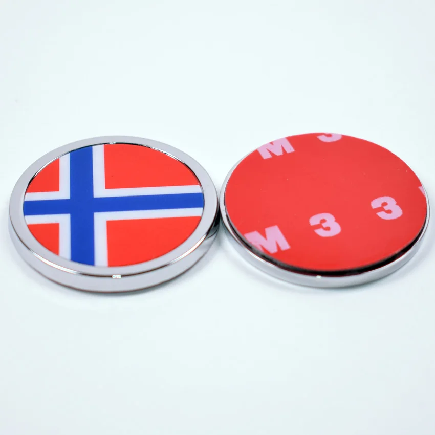 2Pcs/lot Auto Norwegian flag Car Body Emblem Badge Sticker For Citroen Peugeot Renault Venturi etc Car-styling Universal