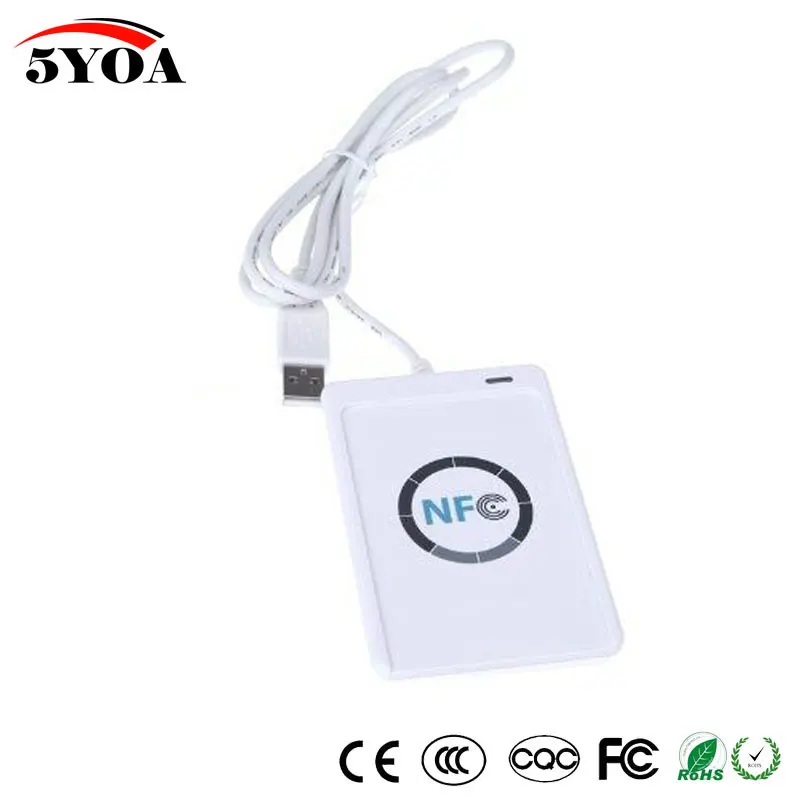 USB ACR122U NFC RFID Smart 13.56mhz Card Reader Writer Copier Duplicator For NFC (ISO/IEC18092) Tags + 5pcs UID Changeable Tag