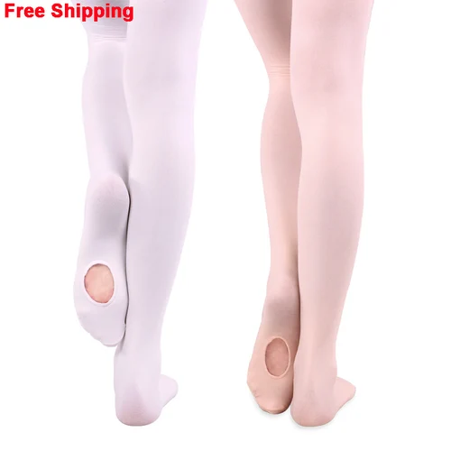 Imagen 2 del producto Niños Niñas Niños Suave Microfibra Ballet Danza Panty Manguera Leggings Convertible Danza Ballet Medias 6 o 12 pares con agujero