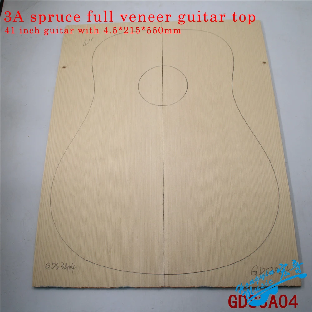 AAA High Grade Alps Spruce Full Veneer Guitar Top 41 Inch DIY Original Wood Guitar Panel Guitars Making Material 4.5*215*550mm