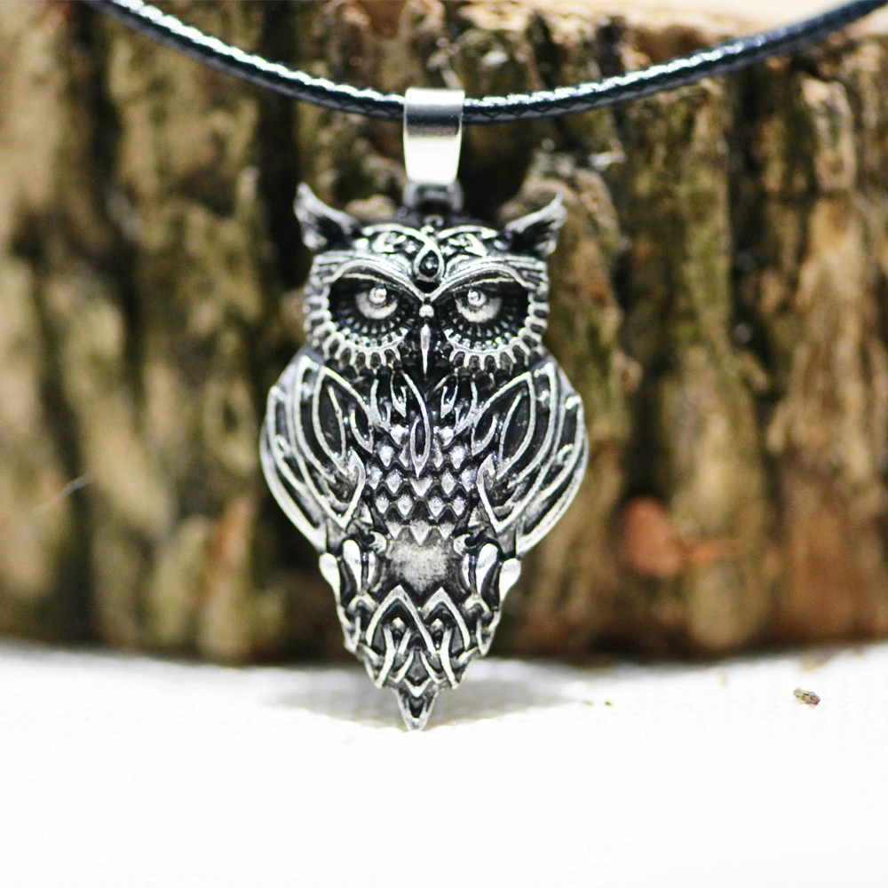 LANGHONG 1pcs Norse Cletics Owl Necklace for men and Girls Amulet Necklace Talisman