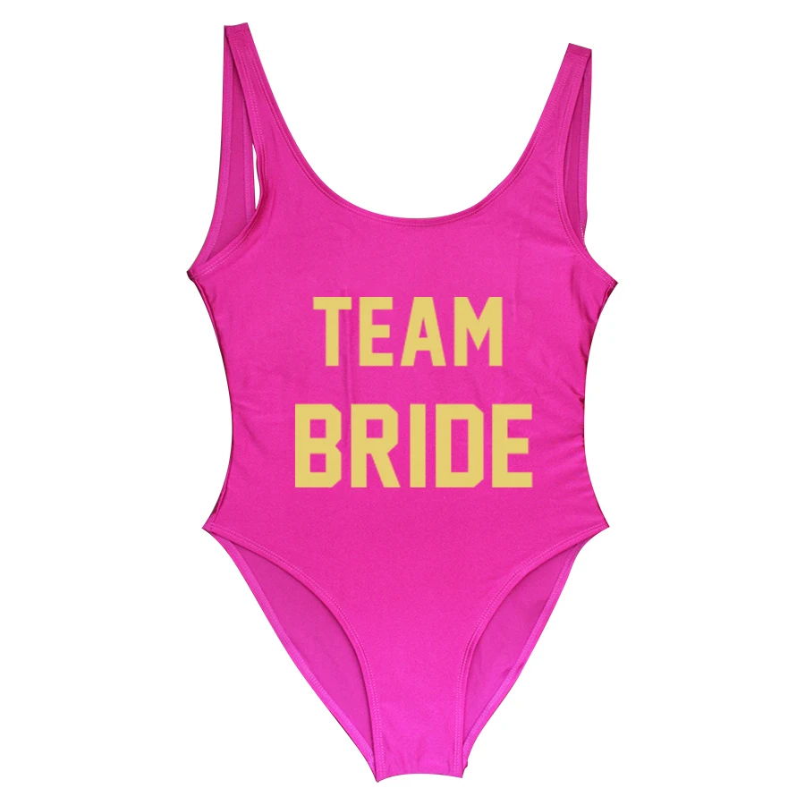 S-3XL Team Bride&Bride Swimwear Women One Piece Swimsuit Bodysuit Bachelor Wedding Party Girl friends Suits