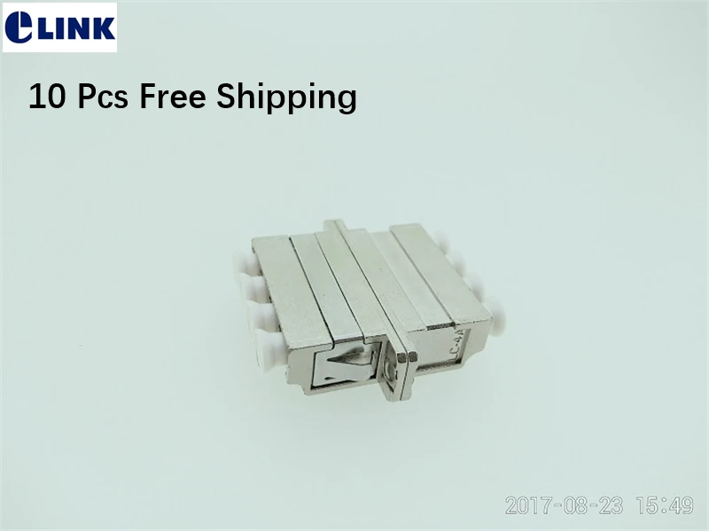 

LC Quad fiber adapter metal housing SM MM optical fibre coupler IL 0.2dB ftth connector free shipping factory ELINK 10 Pcs