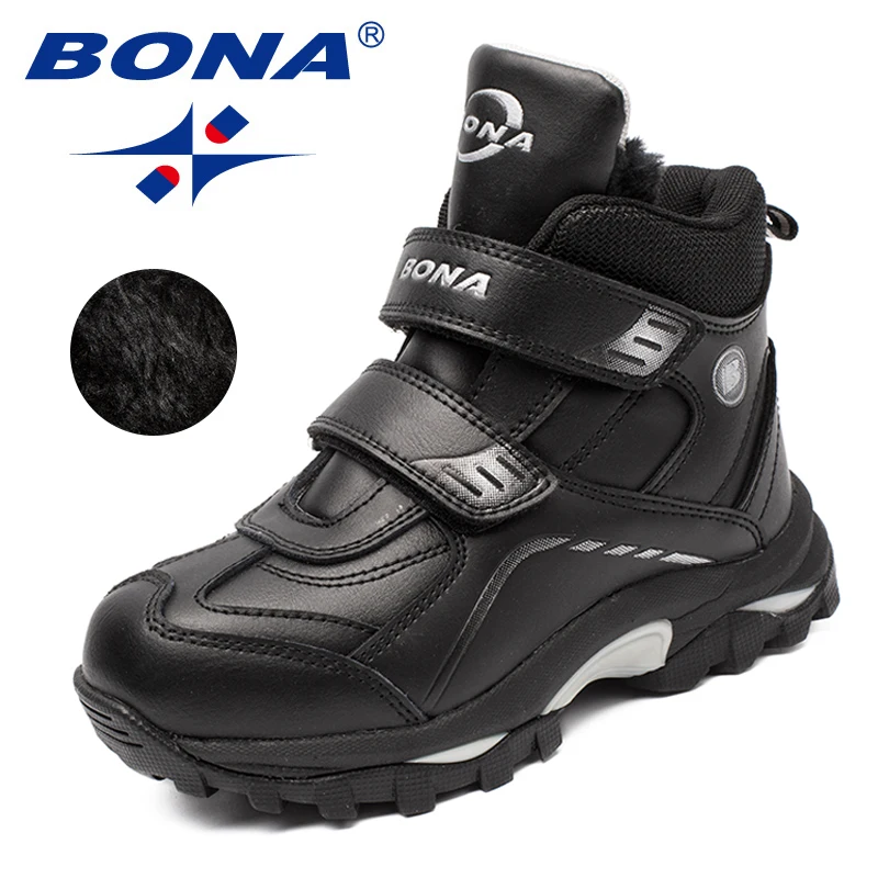 BONA New Arrival Typical Style Children Boots Round Toe Boys Snow Boots Hook & Loop Kids Fashion Sneakers Light Free Shipping