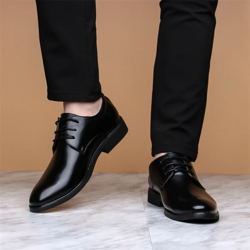 Mazefeng 2019 New Brand Classic Man Pointed Toe Dress Shoes Mens Patent Leather Black Wedding Shoes Oxford Formal Shoes Big Size