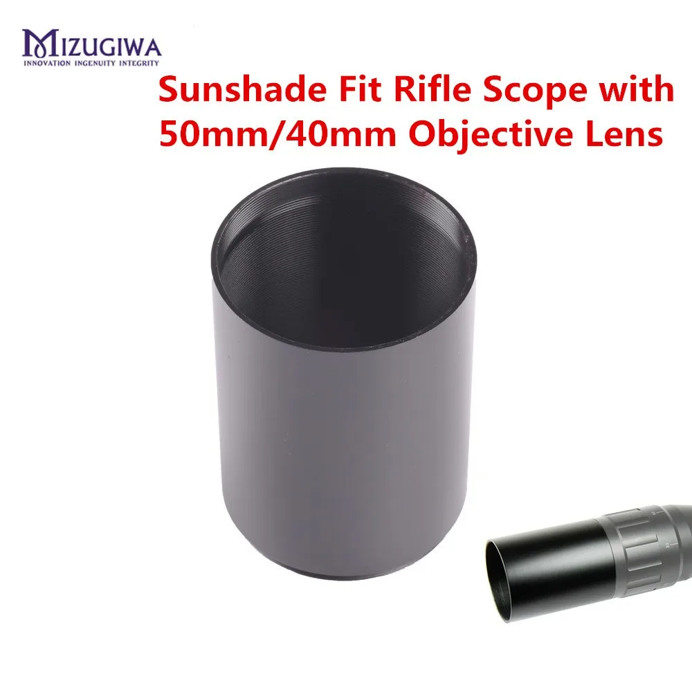 

MIZUGIWA Alloy Sunshade Tube Shade Fit Rifle Scope with 40mm / 50mm Objective Lens Scope Sun Shade Pistol Airsoft Caza