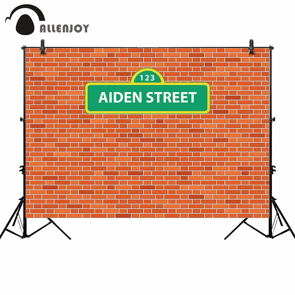 Allenjoy photography photo background aiden street brick wall cartoon childern celebration frame backdrop portrait door