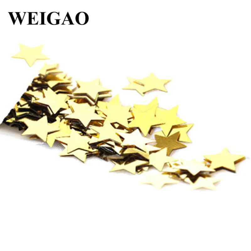 Weigao-テーブル用の小さな星が付いたスパンコールの紙吹雪,誕生日パーティーや結婚披露宴用の芸術的な装飾用品,1000ピース/ロットmm