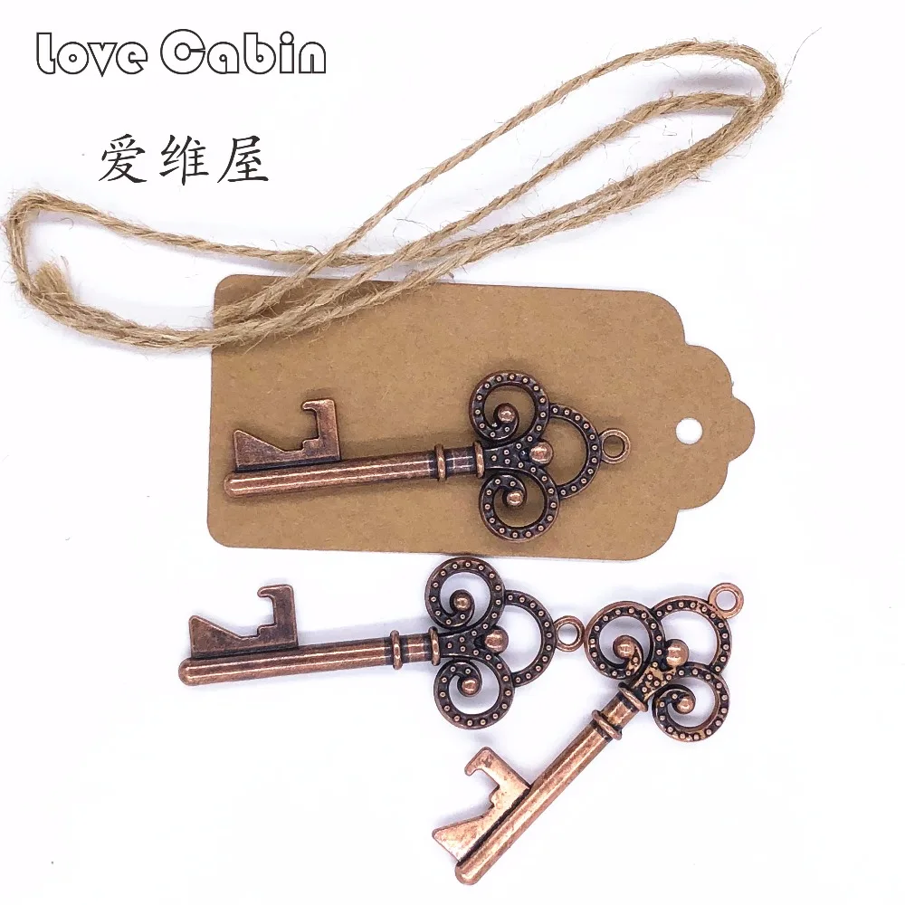 Wedding Souvenirs Skeleton Bottle Opener &Tags & rope Wedding Favors and Gifts for Guest Party Favors Festive Party Supplies