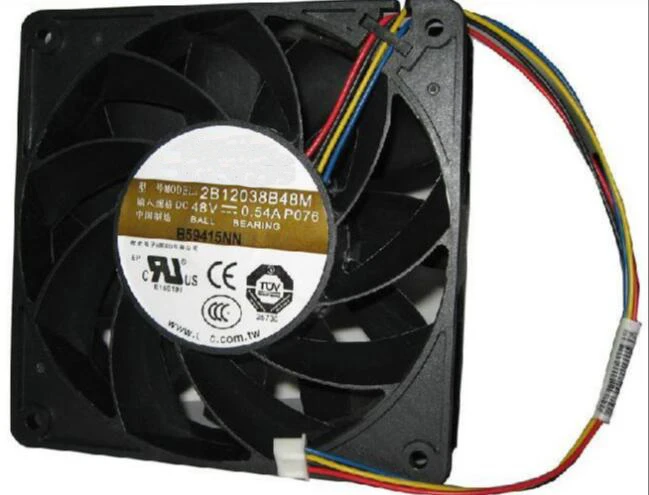 

90%NEW Free Shipping for AVC 2B12038B48M P076 DC 48V 0.54A computer Cooling Fans Server Square Fan 120x120x38mm 4-Wire