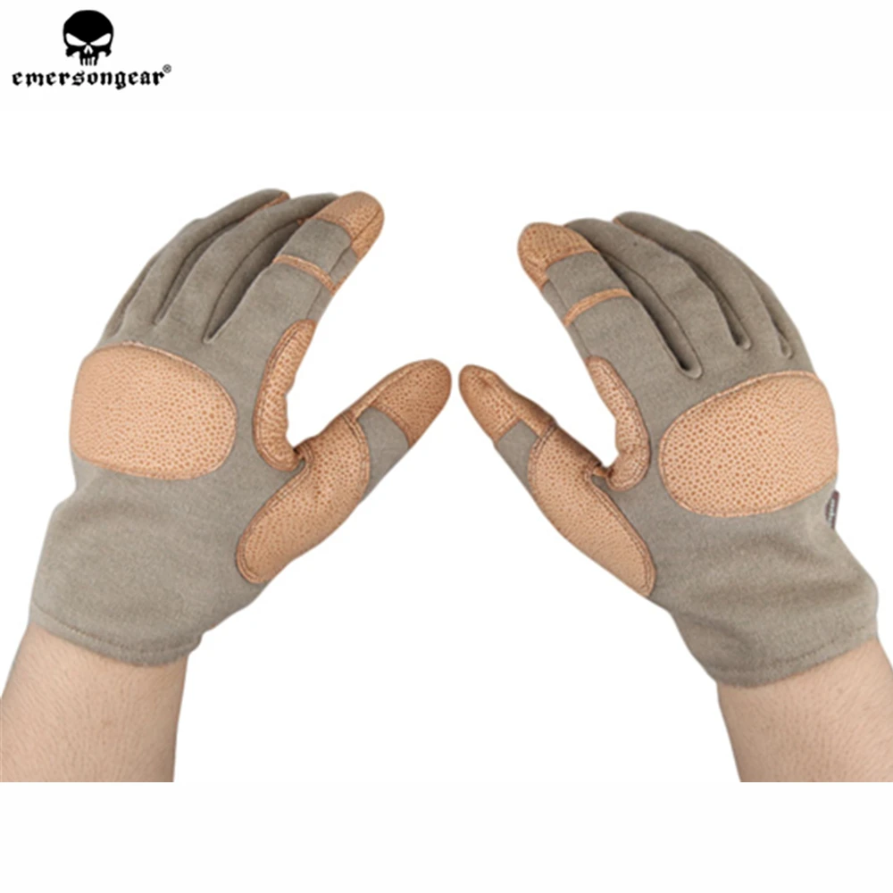 Emersongear Tactical Gloves Outdoor Professional Shooting Hunting Hand Protective Gear Full Fingers Leather Cycling Airsoft