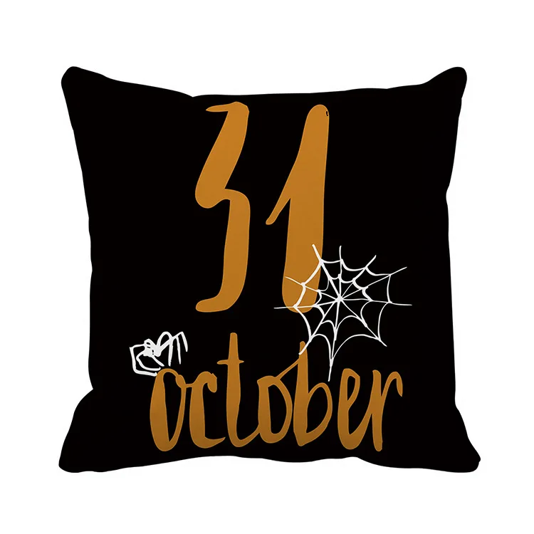 2018 Happy Halloween Modern Sofa Cushion Cover Cotton Linen Decorative Throw Pillow Cover Bedding Home Decor 45x45