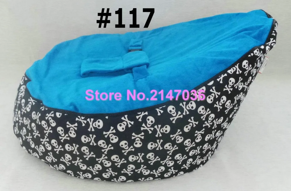 fatball bean bag factory - Pirate skull with blue harness seat Polyester WITH white Zipper Baby Bean Bag chairs