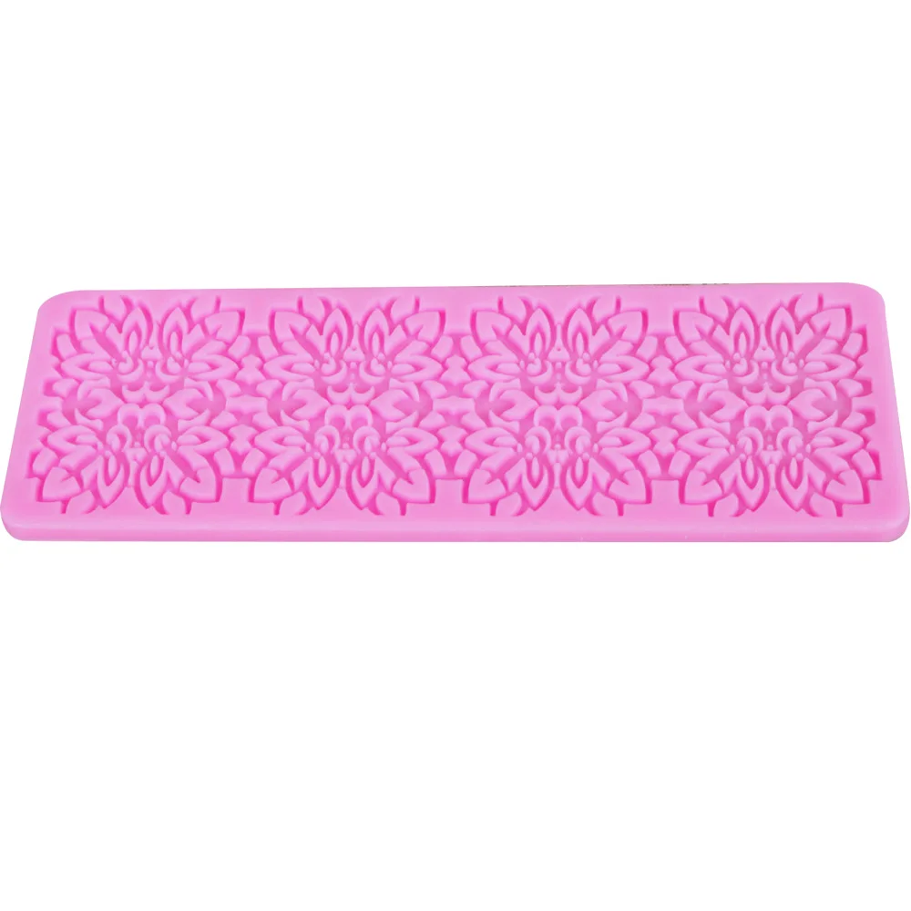 Byjunyeor F1006 flower lace Mat For Cake Border Sugarcraft Gumpaste Cake Decorating Tools