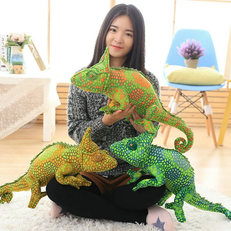 New Style 80CM Boys And Girls Birthday Lizards Doll Pillow Creative Personality Simulation Spoof Chameleon Plush Toys