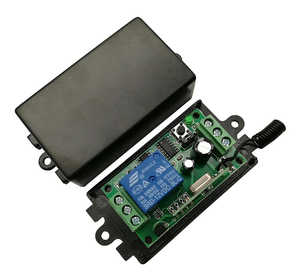 Dc 9v 12v 24v 1 ch 1CHラジオコントローラーrfワイヤレスプッシュリモートコントロールスイッチトランスミッタ + 受信ガレージドア/窓/ランプ