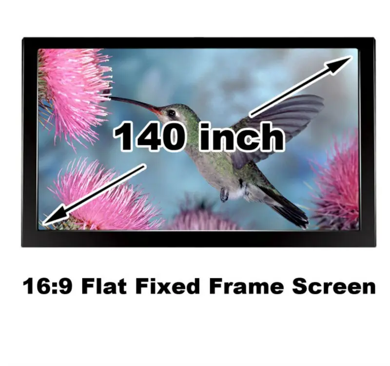 

3D Cinema Screen 140-inch 16:9 Flat Fixed Frame Projector Screens High Brightness Matt White Material