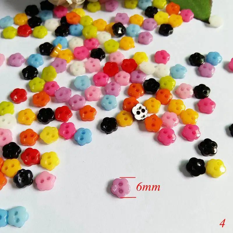 200PCS/lot About 6mm Plastic Mini Buttons for Craft Sewing Tools Decorative Buttons Scrapbooking Garment DIY Apparel